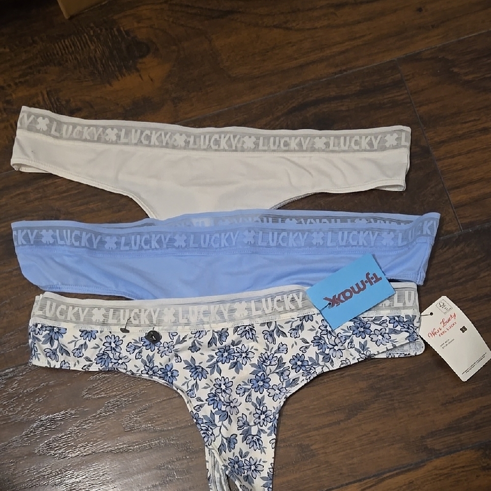 Lucky Brand Blue and White Panties Set Intimates & Sleepwear